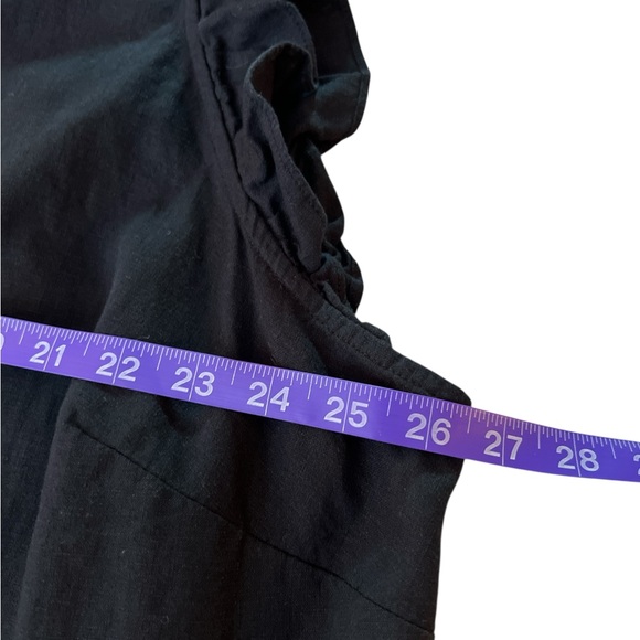 MADEWELL Linen Blend Ruffle Button Front Black Sleeveless Blouse Plus Size Top - Picture 6 of 11